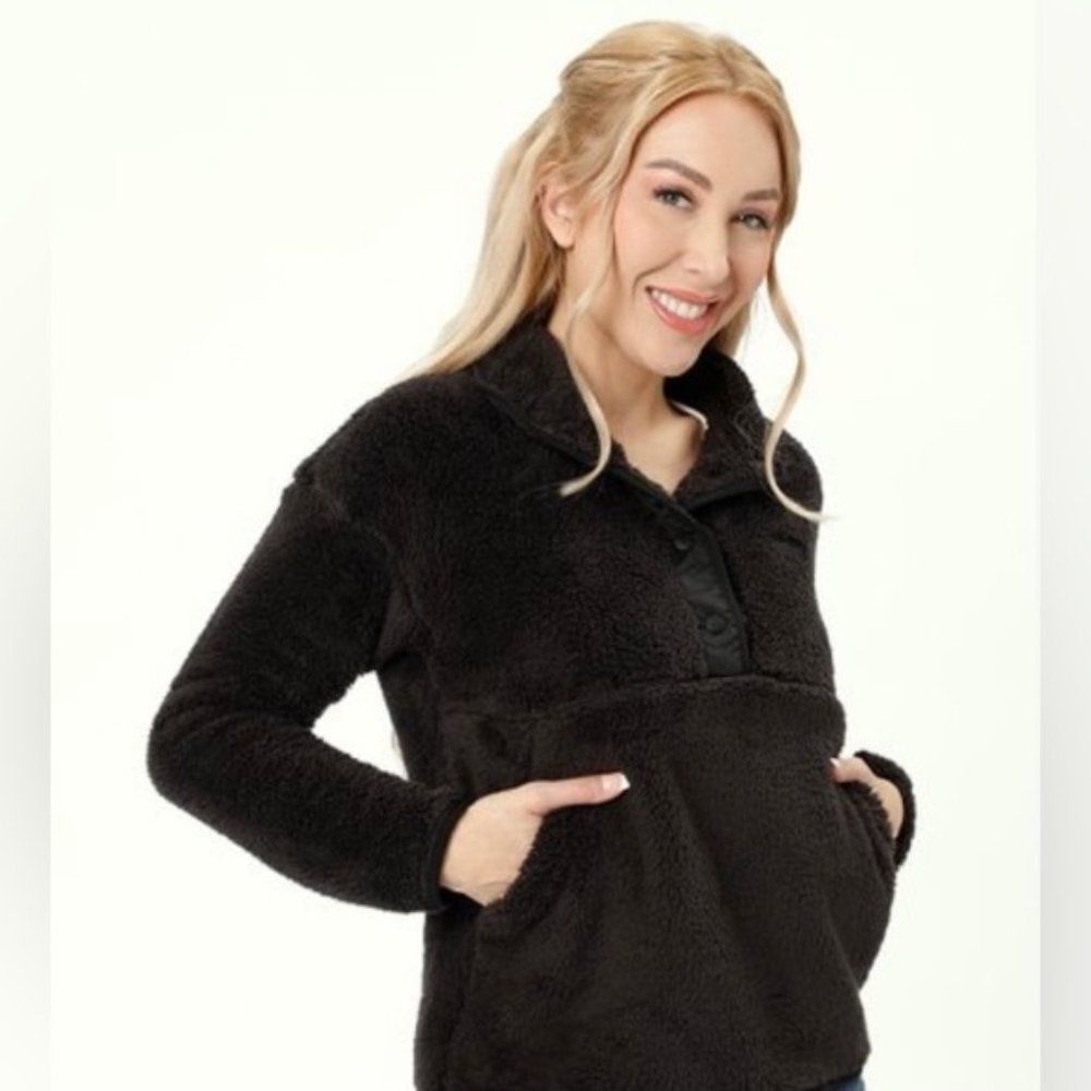 Spyder Black‎ Snap-Button Pullover Fleece Medium New Warm
